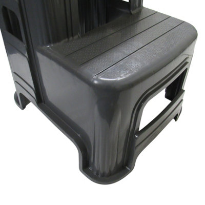 Plastic Double Step Stool Tall 150KG (Grey Lightweight Motorhome ...