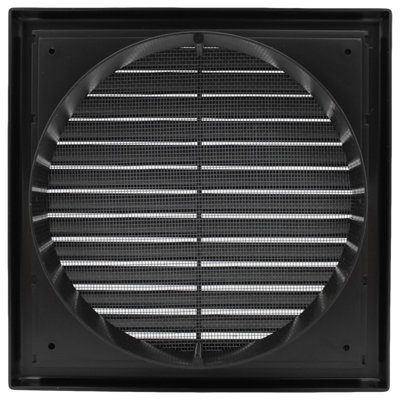 Plastic Fixed Blade Grille - 150mm - Black