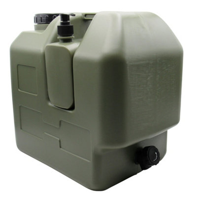 Plastic Fresh Water Carrier Container & Soap Dispenser 20L (Green Jerry Can Tap Fishing)