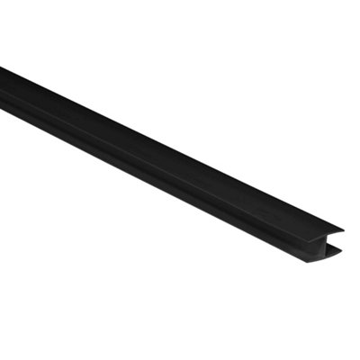 Plastic H Section Black 1 Metre Board Jointing Strip 15mm PACK OF 5