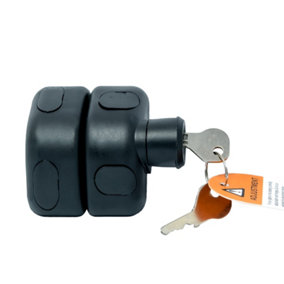 Plastic Magnetic Gate Latch with Keys - Black - 60 x 70 x 25mm