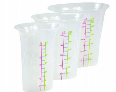 Plastic measuring Cup set 0.25L/0.5L/1L jug Kitchen Baking Container ...