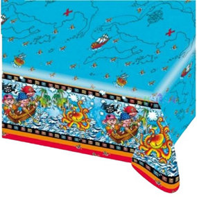 Plastic Pirate Tablecloth Blue (One Size)
