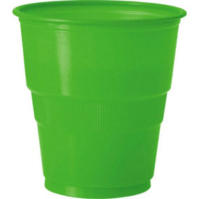 Plastic Plain Party Cup (Pack of 12) Lime Green (One Size)