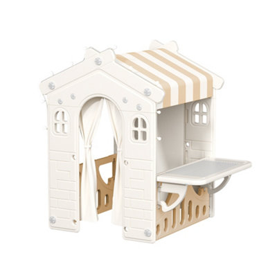 Plastic Playhouse for Kids Garden Pretend Play Games with Curtain Suitable for ages 2 to 4 Outdoor or Indoor