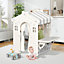 Plastic Playhouse for Kids Outdoor Garden Pretend Play Games with Curtain Suitable for ages 2 to 4