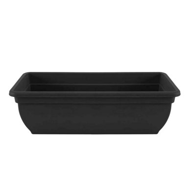 Plastic Pot Trough  46 cm Plant Winchester Bel Garden Flower Patio Rectangle Planter UK Ebony