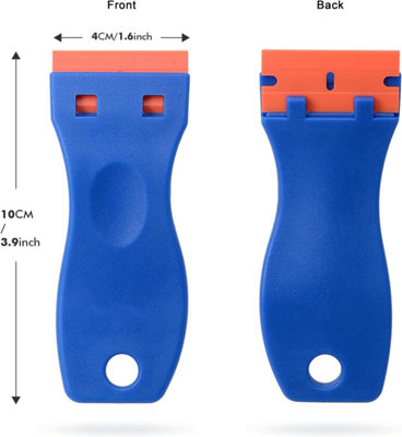 6-Pack Plastic Razor Blade Scraper Tool Kit With 60 Plastic Blades – Blue, 66 Pieces Total