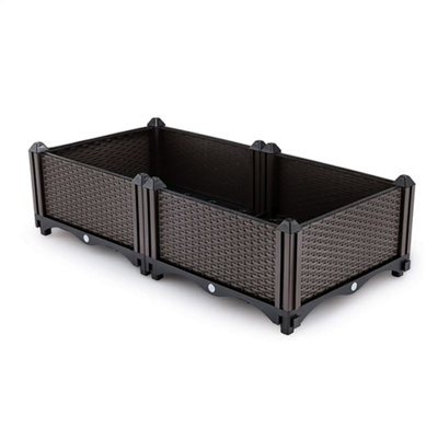 Plastic Rectangular Raised Garden Bed Planter Box,60x30x20