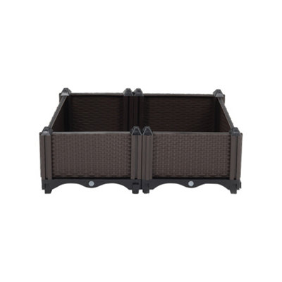 Plastic Rectangular Raised Garden Bed Planter Box,60x30x20
