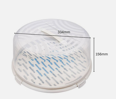 Plastic Round Cake Box with Cooling Insert Carrier Storage Cover ...