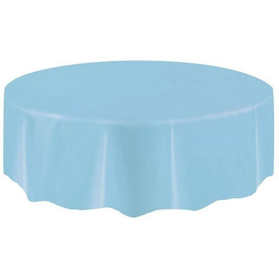 Plastic Round Party Table Cover Blue (One Size)