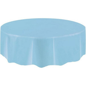 Plastic Round Party Table Cover Blue (One Size)