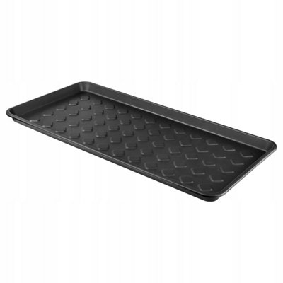 Plastic Shoe Plant Tray Washable Utility Home Pet Food Tidy B2C Rack Mat Black