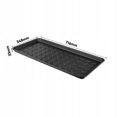Plastic Shoe Plant Tray Washable Utility Home Pet Food Tidy B2C Rack Mat Black - 4