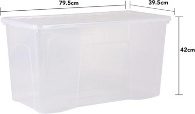 Plastic Storage Box With Lid Wham Crystal 110L Container - Tint Clear ...