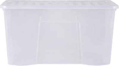 Plastic Storage Box With Lid Wham Crystal 110L Container - Tint Clear ...