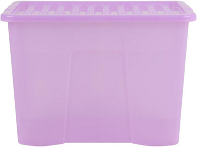 Plastic Storage Box With Lid Wham Crystal 80L Container - Tint