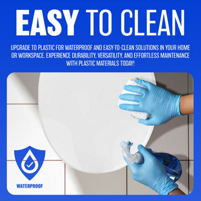 Plastic Toilet Seat - White Bathroom Wc With Fittings Easy Clean Heavy Duty - 3