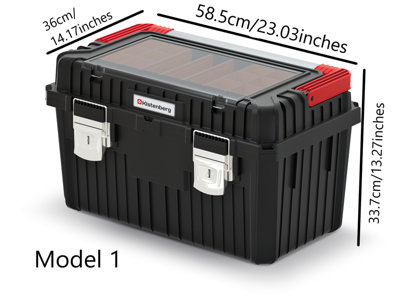 PLASTIC TOOL BOX CHEST SET HANDLE TRAY COMPARTMENT DIY STORAGE TOOLBOX LOCKABLE Model 1