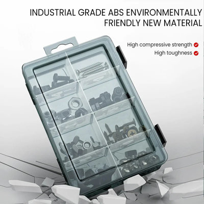 Plastic Tool & Screw Storage Box with Thickened Grid Compartments ...