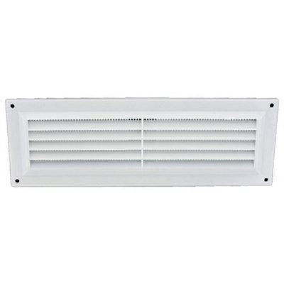 Plastic White Louvre Vent 9x3" Adjustable With Fly screen