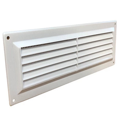 Plastic White Louvre Vent 9x3" Adjustable With Fly screen