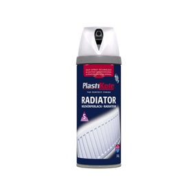 PlastiKote 440.0026102.076 Twist & Spray Radiator Satin White 400ml PKT26102