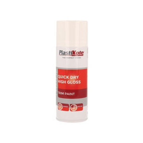 PlastiKote - Quick Dry High Spray 400ml - White Gloss