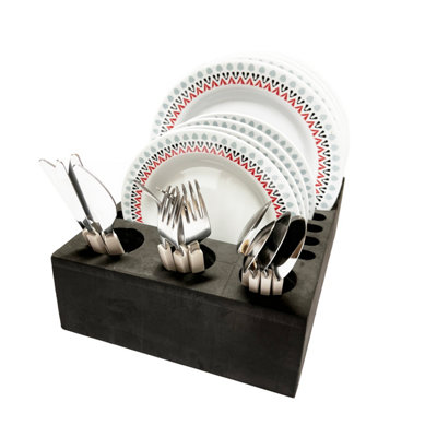 Plate and cutlery Holder 8 plates , slots small and large plates