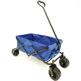 Platinum Folding Trolley Cart, For Festivals, Camping & Garden - 70kg Load Capacity & Durable Wheels, Easy Storage & Cover - Blue