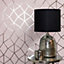 Platinum Geo Trellis Texture Wallpaper Blush Pink / Rose Gold Fine Decor FD42561