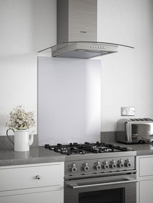 Platinum Glass Kitchen Self Adhesive Splashback 600mm x 750mm