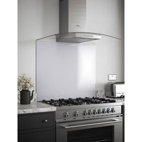 Platinum Glass Kitchen Self Adhesive Splashback 900mm x 750mm