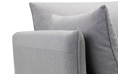Platinum Grey Wool Sofa - 3 Seater