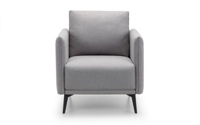 Platinum Wool Armchair with Black Legs