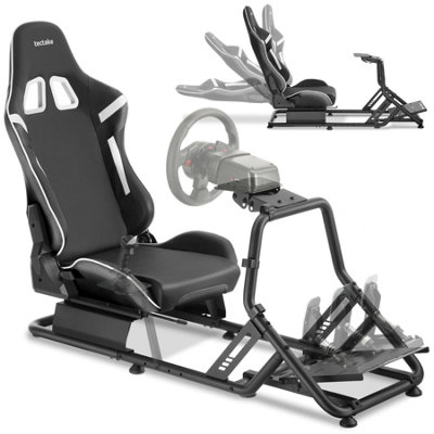 Play gaming chair, racing seat, compatible with many consoles - black/black