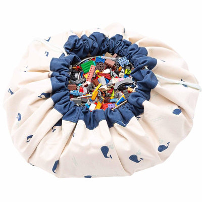 Play & Go 2 in 1 Toy Storage Play Mat Drawstring Whale Bag