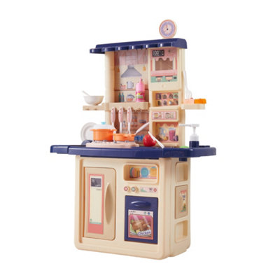 Play Kitchen Toddler Kitchen Toy Playset with Real Sounds Lights