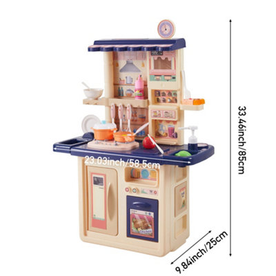 Play Kitchen Toddler Kitchen Toy Playset with Real Sounds Lights