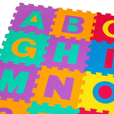 Play Mat - 86-piece with letters and numbers, soft and non-slip - colourful