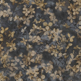Play of Light Blossom Textured Vinyl Wallpaper Charcoal Erismann 10415-15