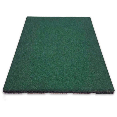 Play Protect Fall Protection Rubber Safety Mat Green 35 mm Thick Non ...