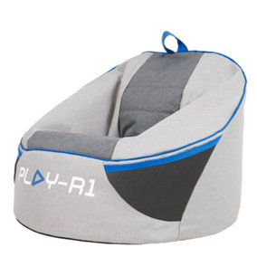 PLAY-R1 Alpha Kids Gaming Bean Bag Chair Grey Video Gaming Bean Bags