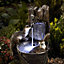 Playing Otters Animal Outdoor Water Feature for Garden, Decking & Patio with LED lights
