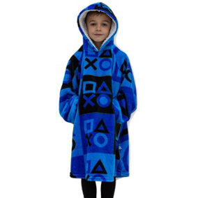 Playstation Check Wearable Hooded Fleece Blanket - Kids, Medium