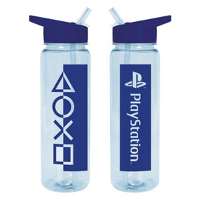 Playstation Logo Plastic Water Bottle Blue (One Size)