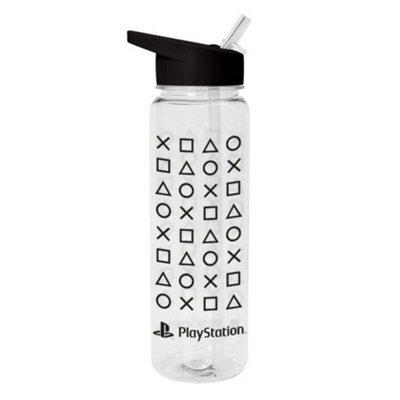 Playstation Shapes Plastic Bottle Clear/Black (One Size)