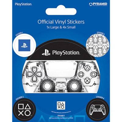 Playstation Vinyl Stickers (Pack of 5) Black/White/Blue (One Size)