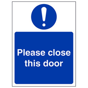Please Close Door Fire Safety Sign - Adhesive Vinyl - 150x200mm (x3)